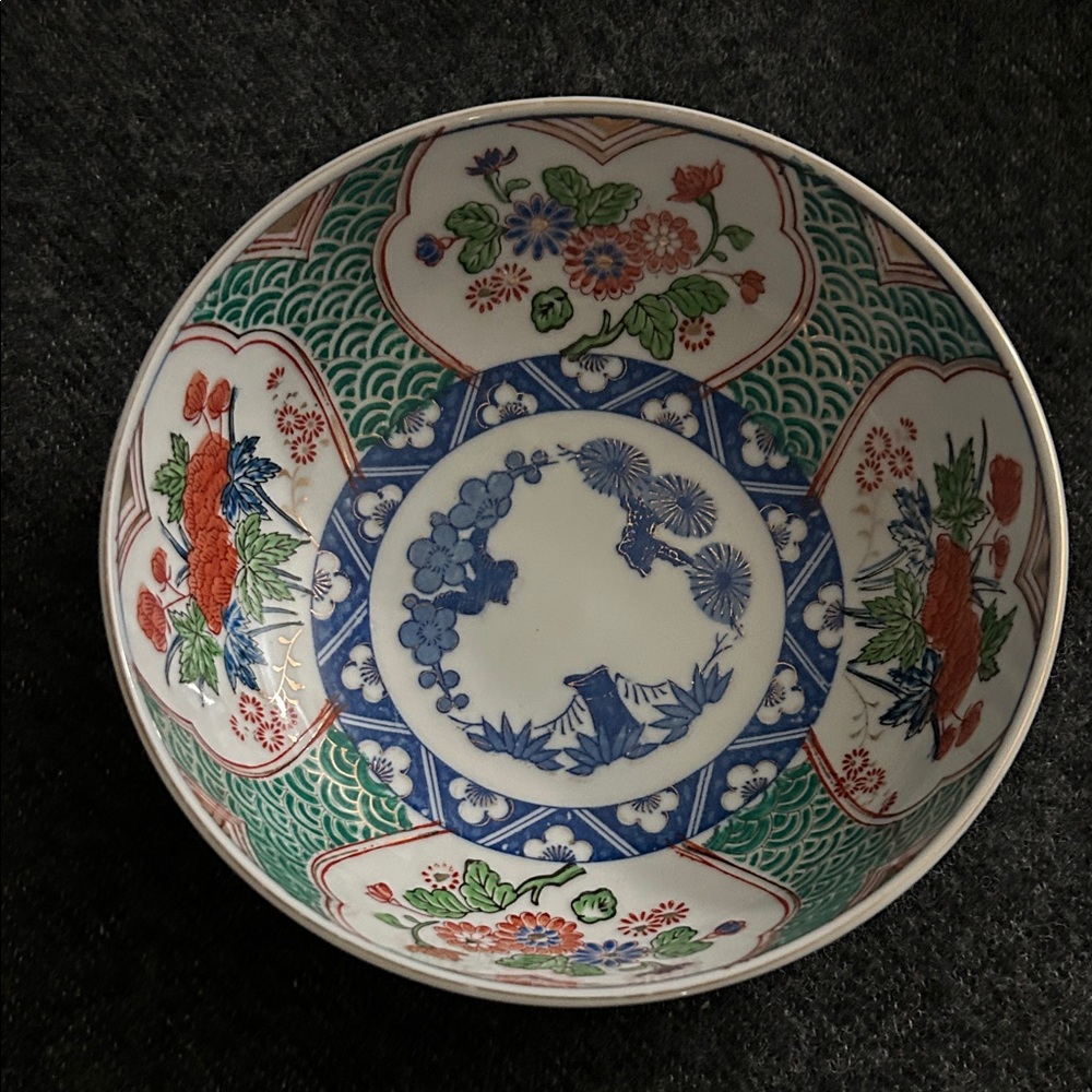 Elegant Multicolor Ceramic  big bowl hand painted japan